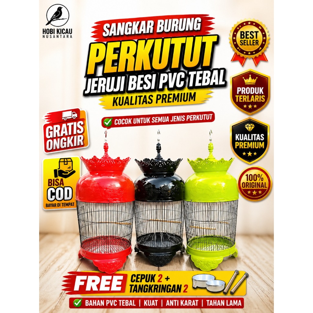 Sangkar kandang Burung Perkutut Besi Tebal Mahkota Mewah limited edition khusus grab