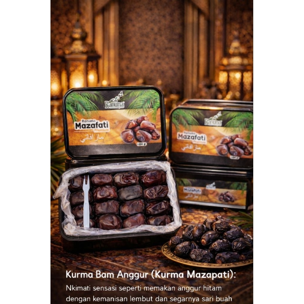 STOK TERBARU!!kurma bam Ranuna mazafati anggur 500gr/kurma bam/kurma mazafati