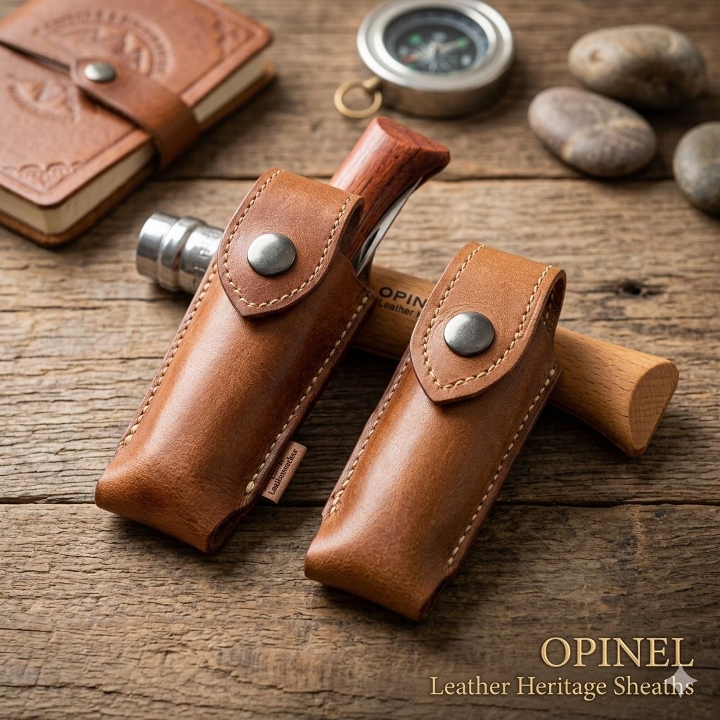 Sarung pisau pouch opinel kulit asli, opinel knife pouch, sarung pisau opinel, untuk opinel No 3-12