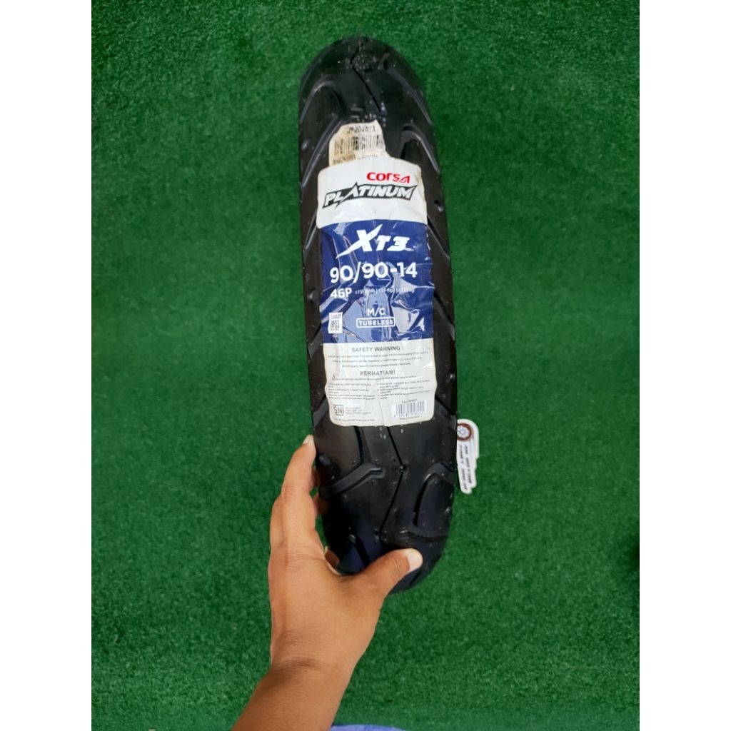 BAN LUAR MOTOR MATIC  RING 14 90/90 CORSA PLATINUM XT3 TUBLES BAN MATIC 90/90 14 CORSA PLATINUM X3 T