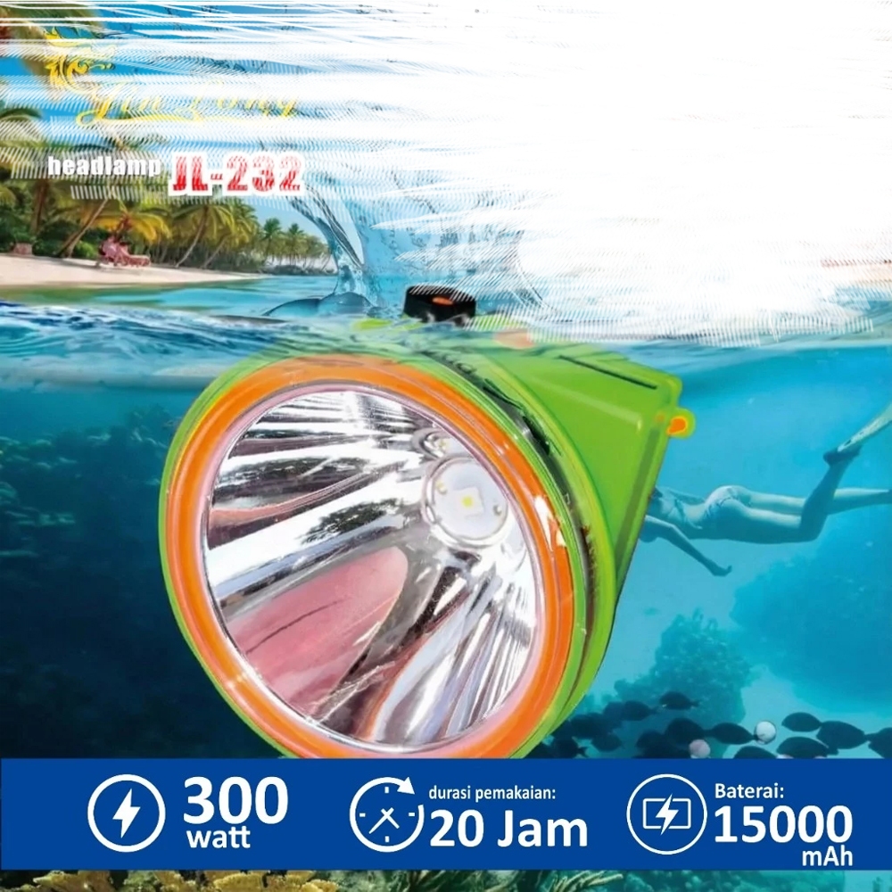 Senter Kepala Selam Waterproof Jinlong JL 232 300Watt