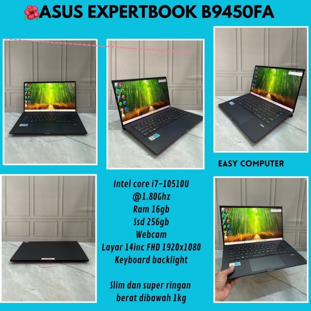 Asus ExpertBook B9450FA core i7 gen 10 slim dan ringan dibawah 1 kg