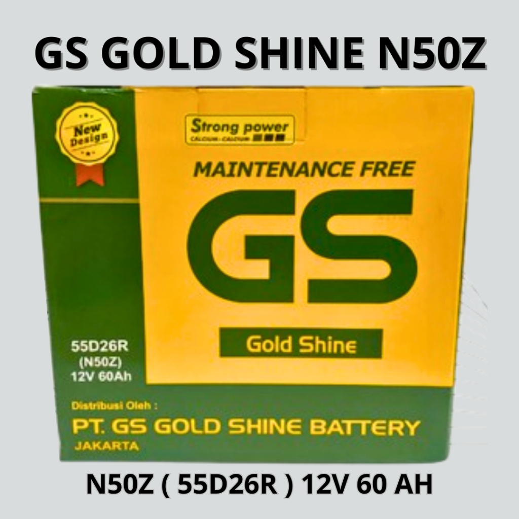 Aki mobil Kijang LGX, Kijang LSX, Kijang Grand N50Z GS GOLDSHINE 12volt 60Ah Accu Kering