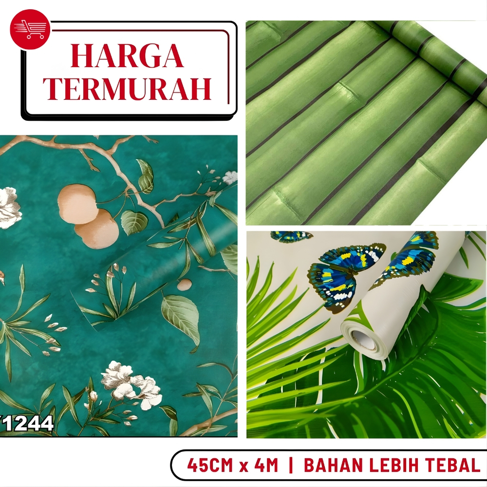 PROMO TERBAIK - Wallpaper Dinding Ruang Tamu Motif Daun Wallpaper Daun Wallpaper Dinding Motif Alam