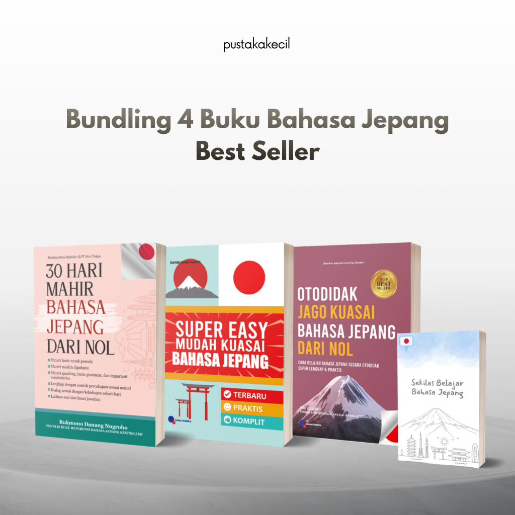 Buku Bahasa Paket 3 Buku Belajar Bahasa Jepang: Otodidak, 30 Hari Mahir, dan Super Easy - Panduan Le
