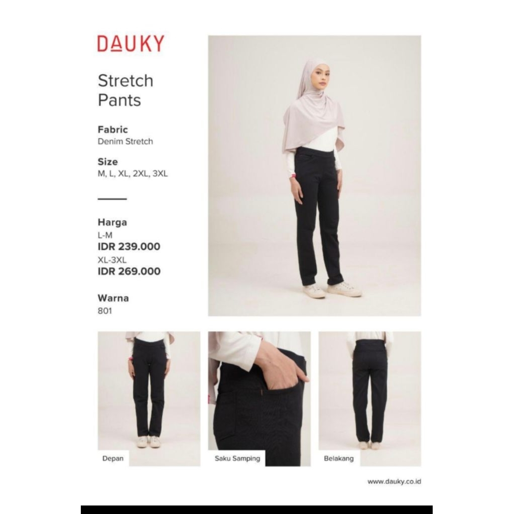 straight pants dauky celana dauky original