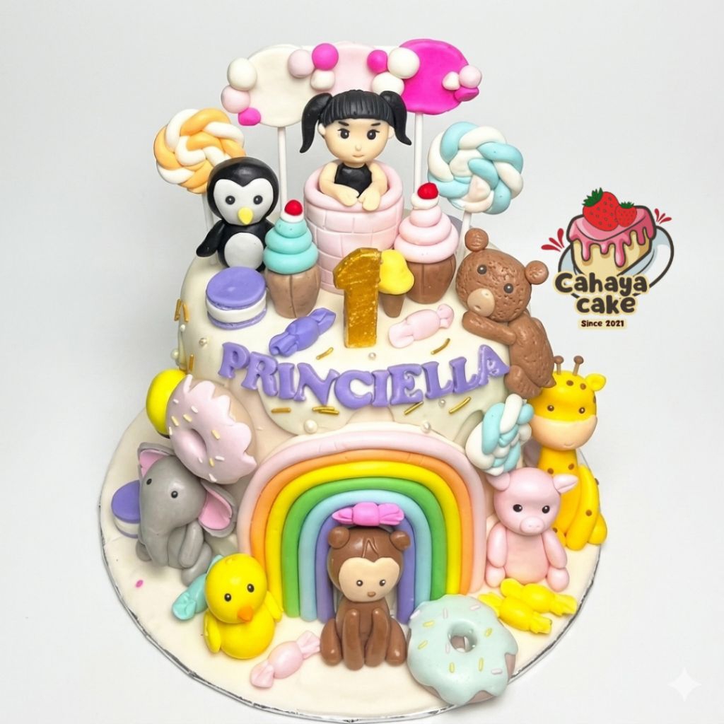 Animal Cake / Kue Ulang Tahun Anak Perempuan / Kue Ultah Full Karakter Hewan