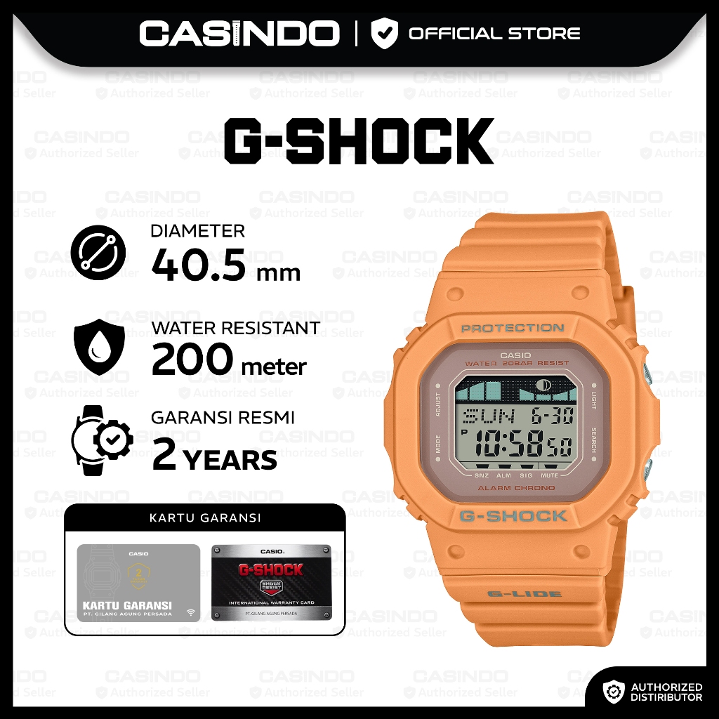 G-Shock Jam Tangan Wanita GLX-S5600-4DR Original Digital Orange