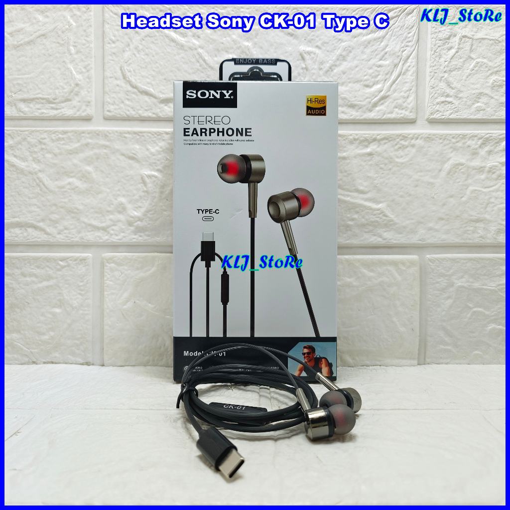 HF Headset Sony CK-01 Konektor Type C Stereo Earphone HIFI Sound Quality Universal Compatibility