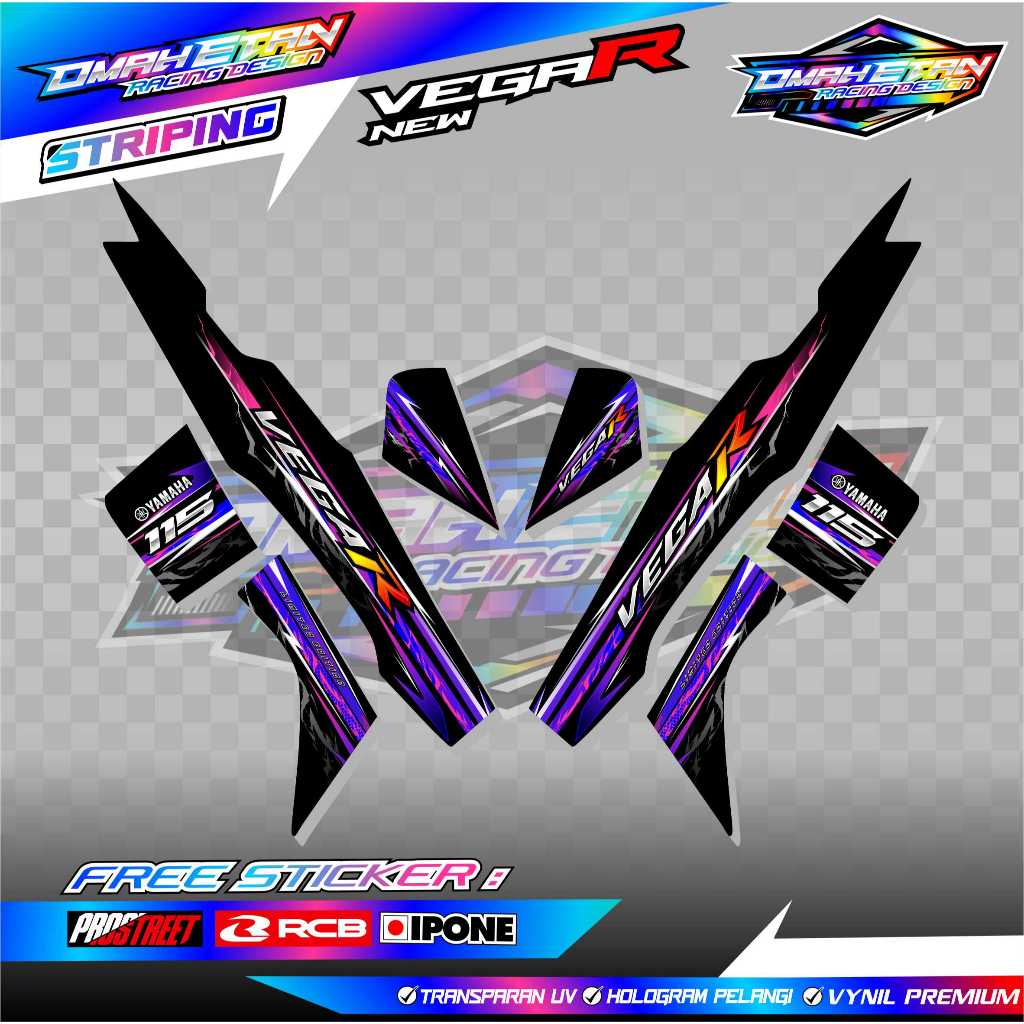 STRIPING VARIASI YAMAHA VEGA R NEW - THUNDER STYLE / STICKER LIST VARIASI MOTOR VEGA R NEW