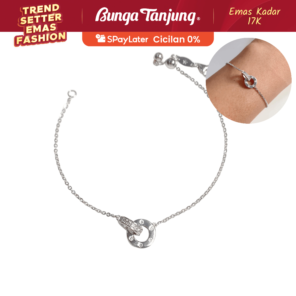 GELANG SERUT CHARLOTTE CHAIN - EMAS 17K - BUNGA TANJUNG GOLD