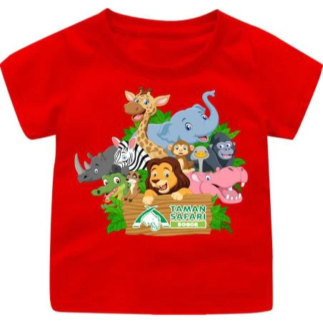 Baju kaos Atasan TAMAN SAFARI Anak Cowok/Cewek 1-12TAHUN bahan katun combed 30s