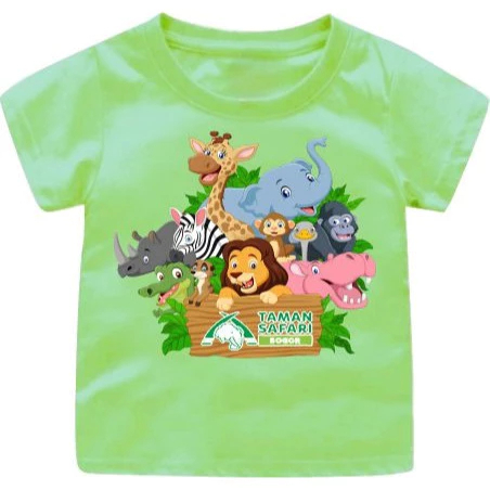 Baju kaos Atasan TAMAN SAFARI Anak Cowok/Cewek 1-12TAHUN bahan katun combed 30s