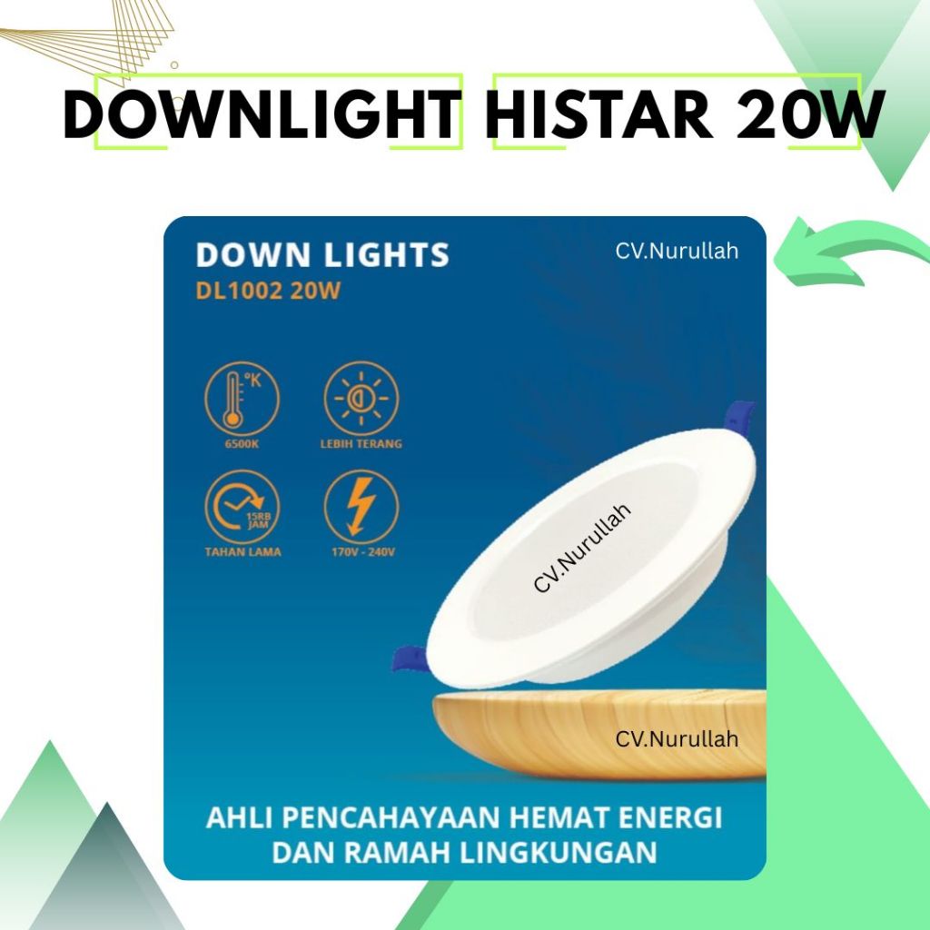 HISTAR Lampu LED Panel Plafon Downlight Series IB Inbow Tanam Bulat AC220V DL1002 20W 20 Watt Putih 