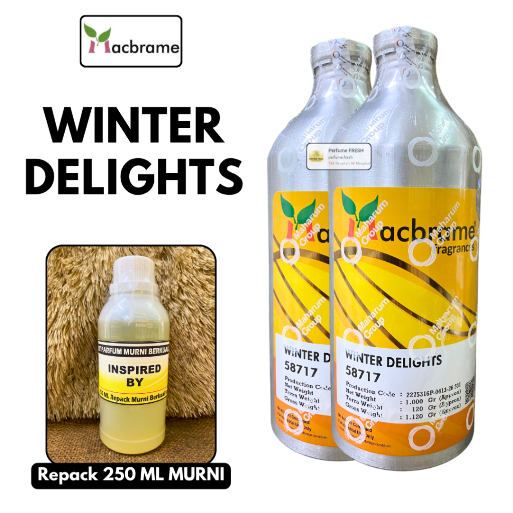 WINTER DELIGHTS Repack 250 ML Botol Plastik MURNI MACBRAME SNOWY PEACH BERRY