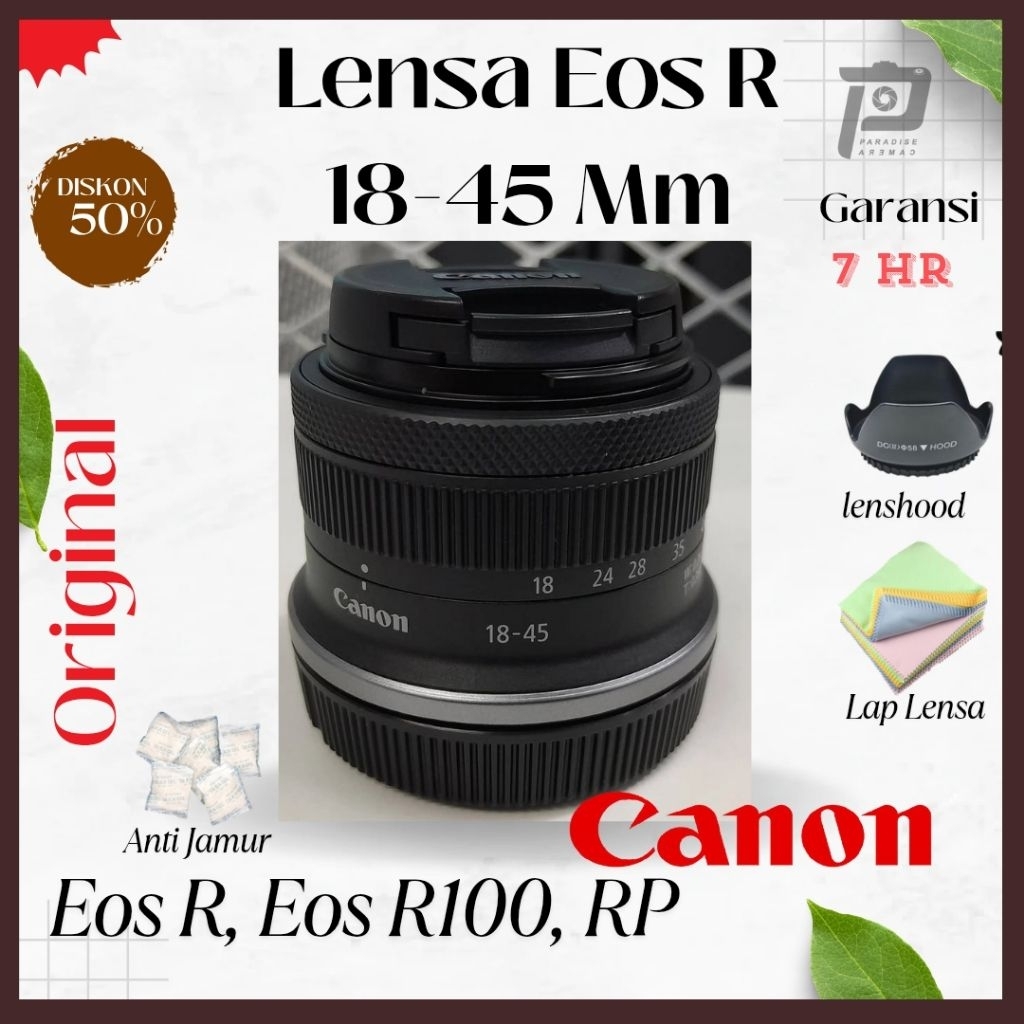 lensa Kit Eos R100, EosR, EosR50 18-45 Mm F3.5 Original Copotan Garansi
