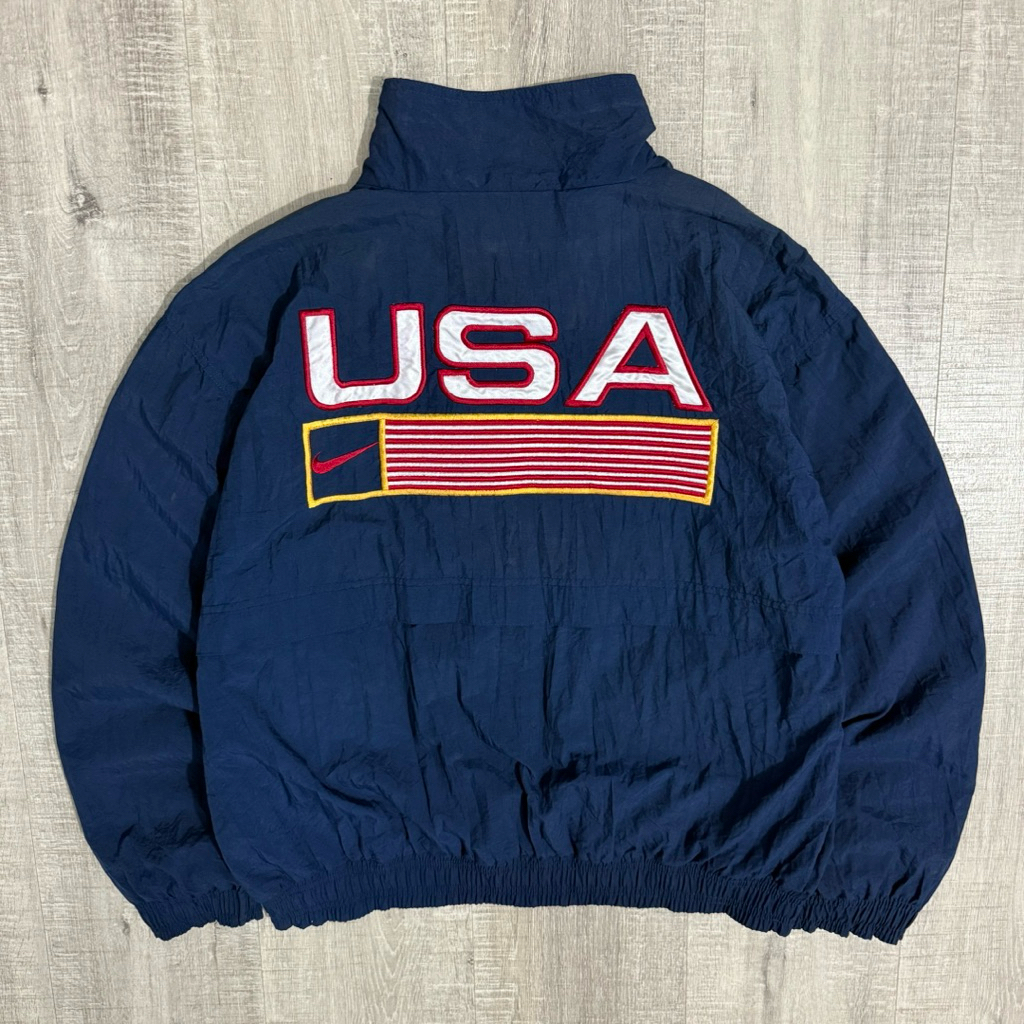 Vintage nike usa flag jacket navy
