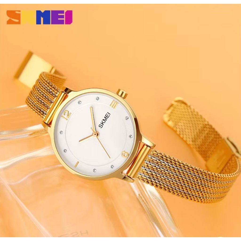 Jam Tangan Wanita Rantai Magnet Analog Fashion Rose Gold - Desain Elegan, Tahan Air, Praktis Dipakai