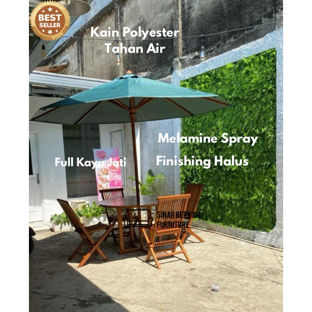 PALING LARIS SET MEJA PAYUNG TAMAN, meja kursi payung teras, meja kursi payung