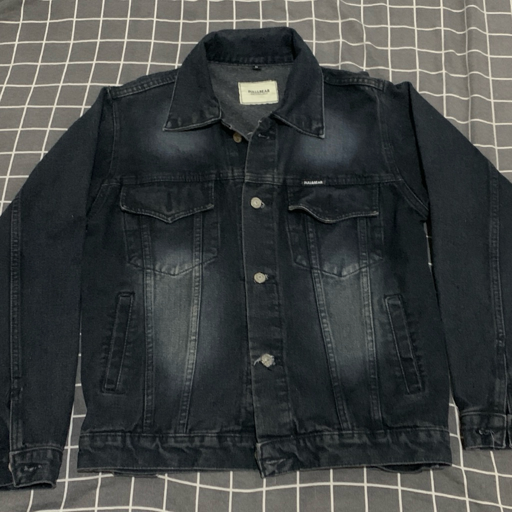 PULL&BEAR Denim Black Jacket Preloved Unisex