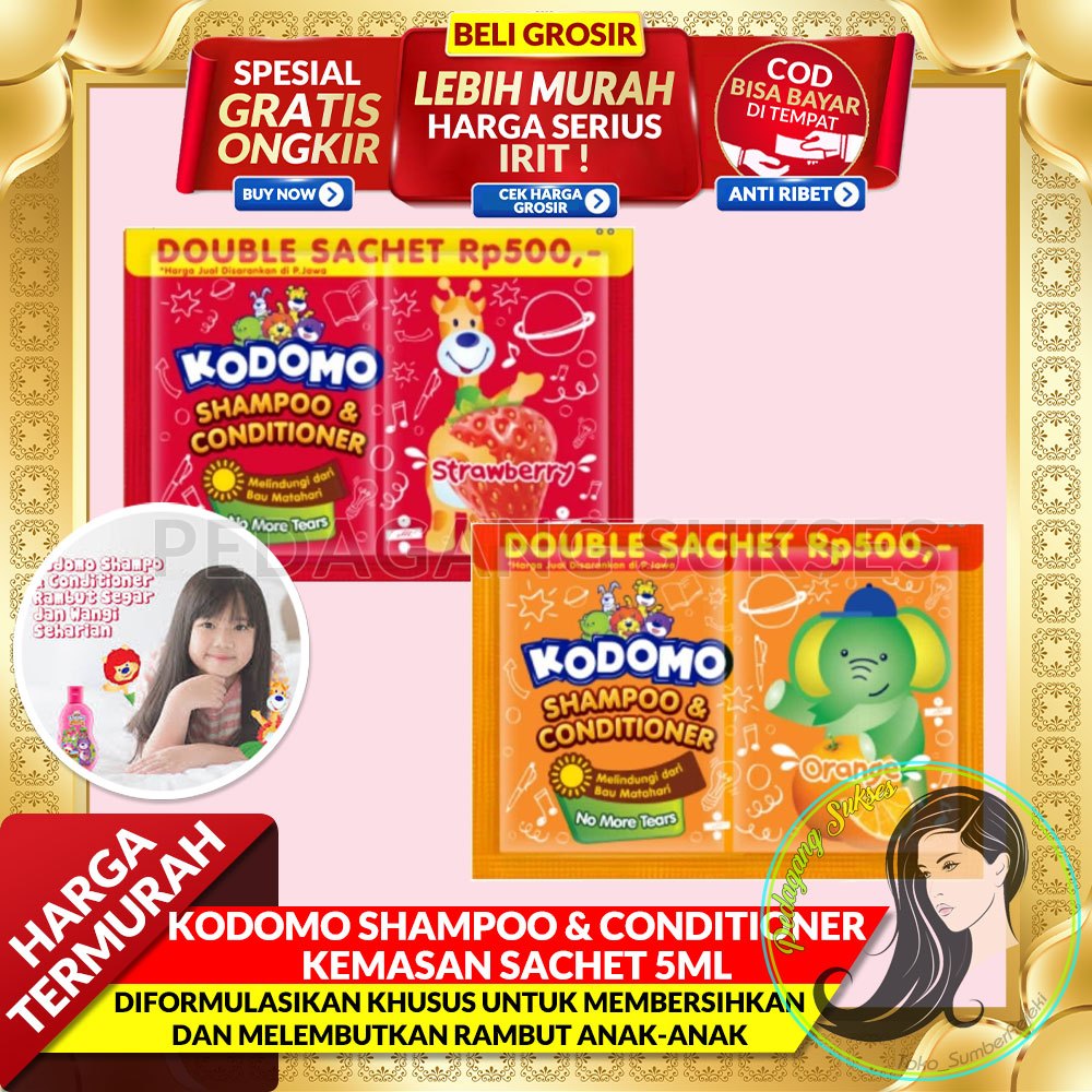[PEDAGANG MURAH]  ECER Kodomo Shampoo & Conditioner Sachet Shampo Anak Kodomo Sachet 5ml ECER DOUBLE
