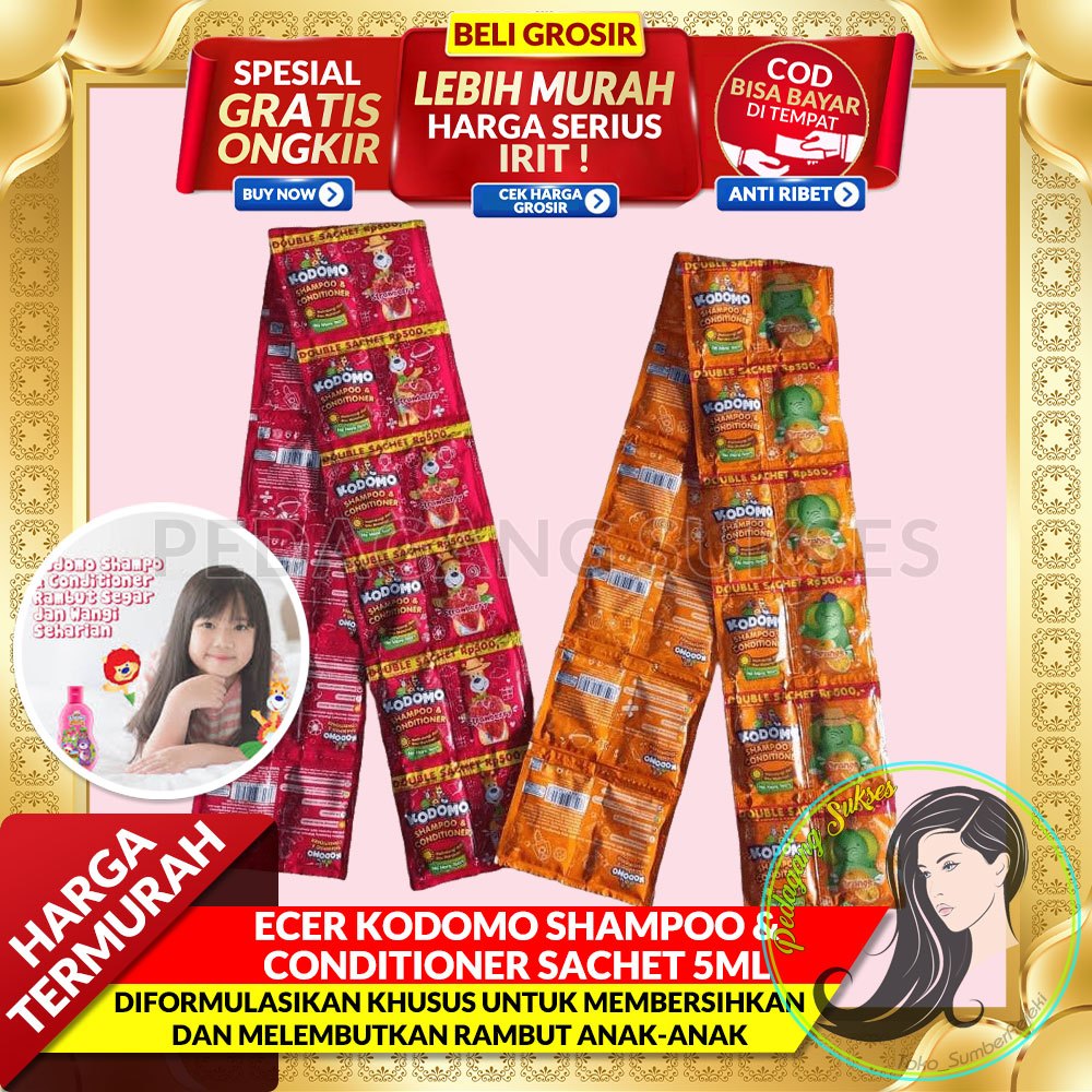 ECER Kodomo Shampoo & Conditioner Sachet Shampo Anak Kodomo Sachet 5ml ECER DOUBLE SACHET murah MINO