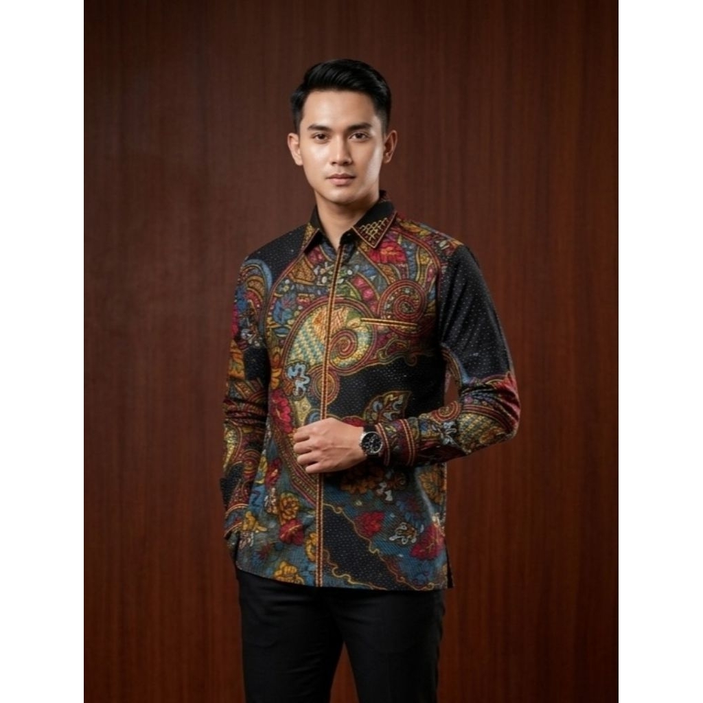 Batik Cantieq Exclusive - SENATAMA | Batik Pria modern Tulis Laseman jahitan Bordir smock Lengan Pan