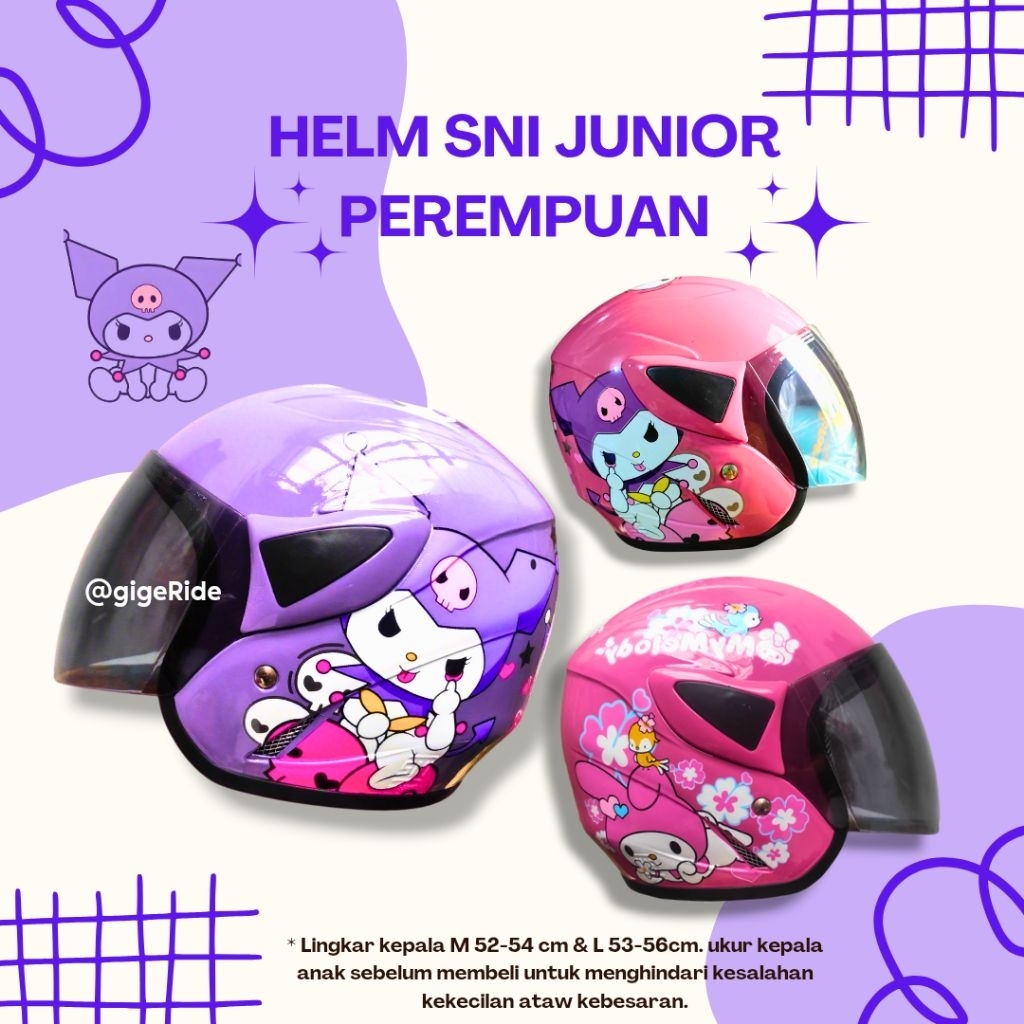 VTR Helm SNI Anak Karakter Perempuan 4 5 6 7 Tahun - Helm Anak Junior.