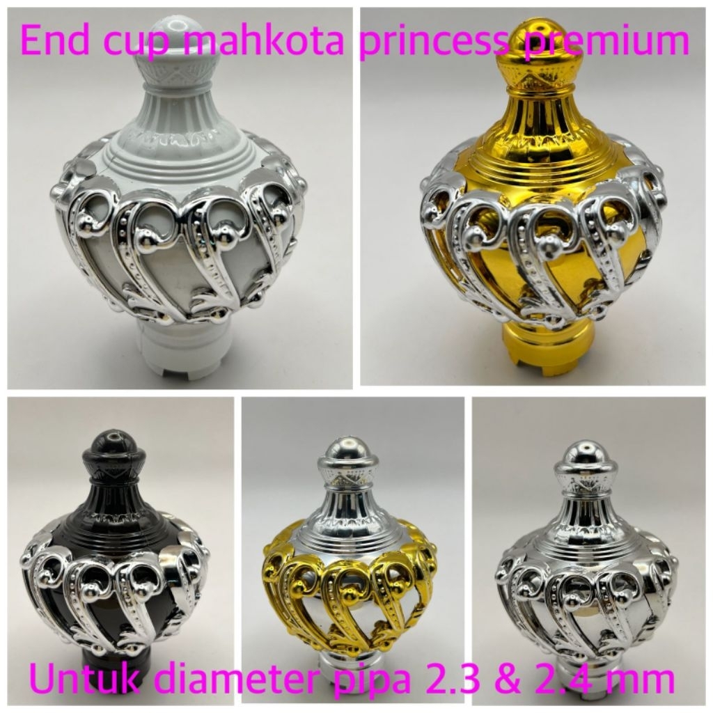 end cup / penutup batang gorden MODEL PRINCESS PREMIUM