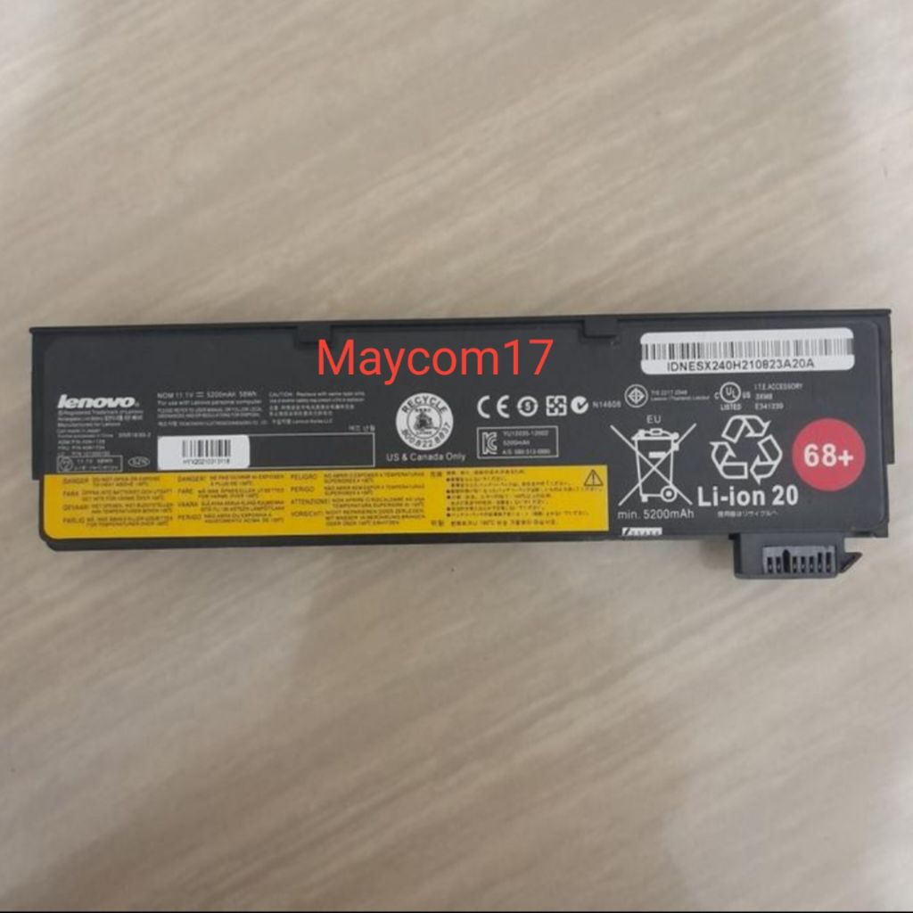 Baterai Batre Battery Thinkpad X240 X240S X250 X260 X270 68+ Original