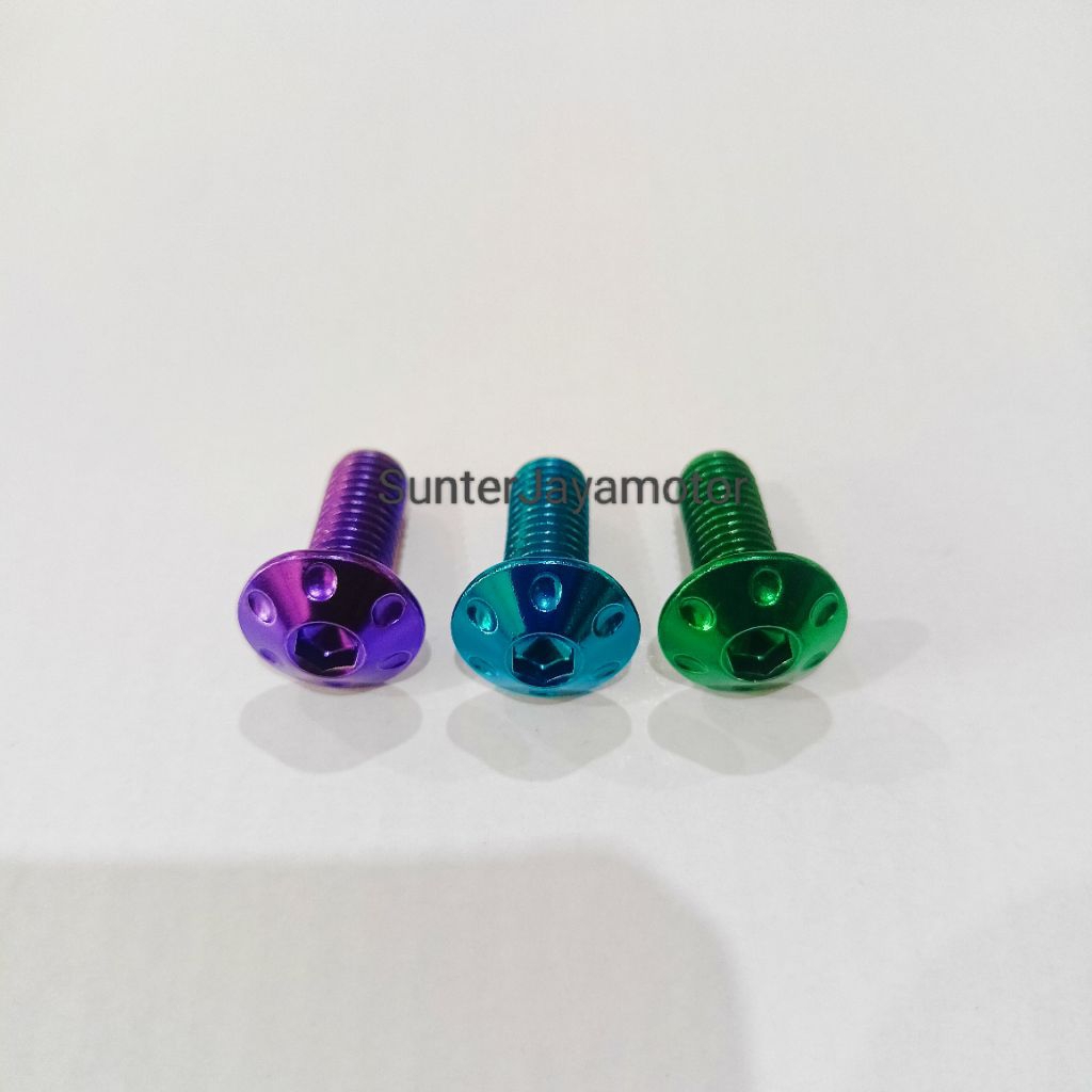 BAUT PIRINGAN BINTIK, BAUT DISC BRAKE WARNA TITANIUM,.