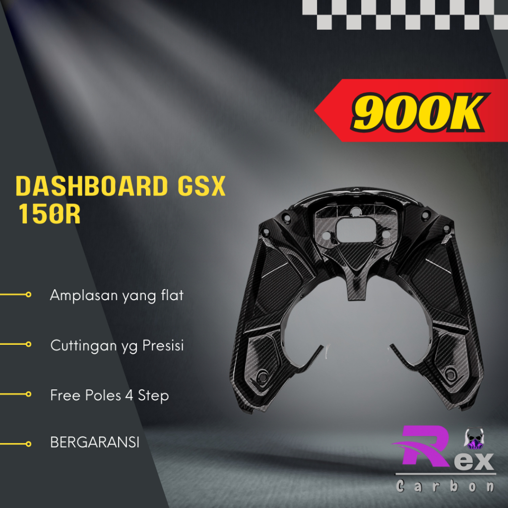 Dashboard Dasbor Panel Speedometer GSX 150 R Carbon Kevlar Karbon Fiber