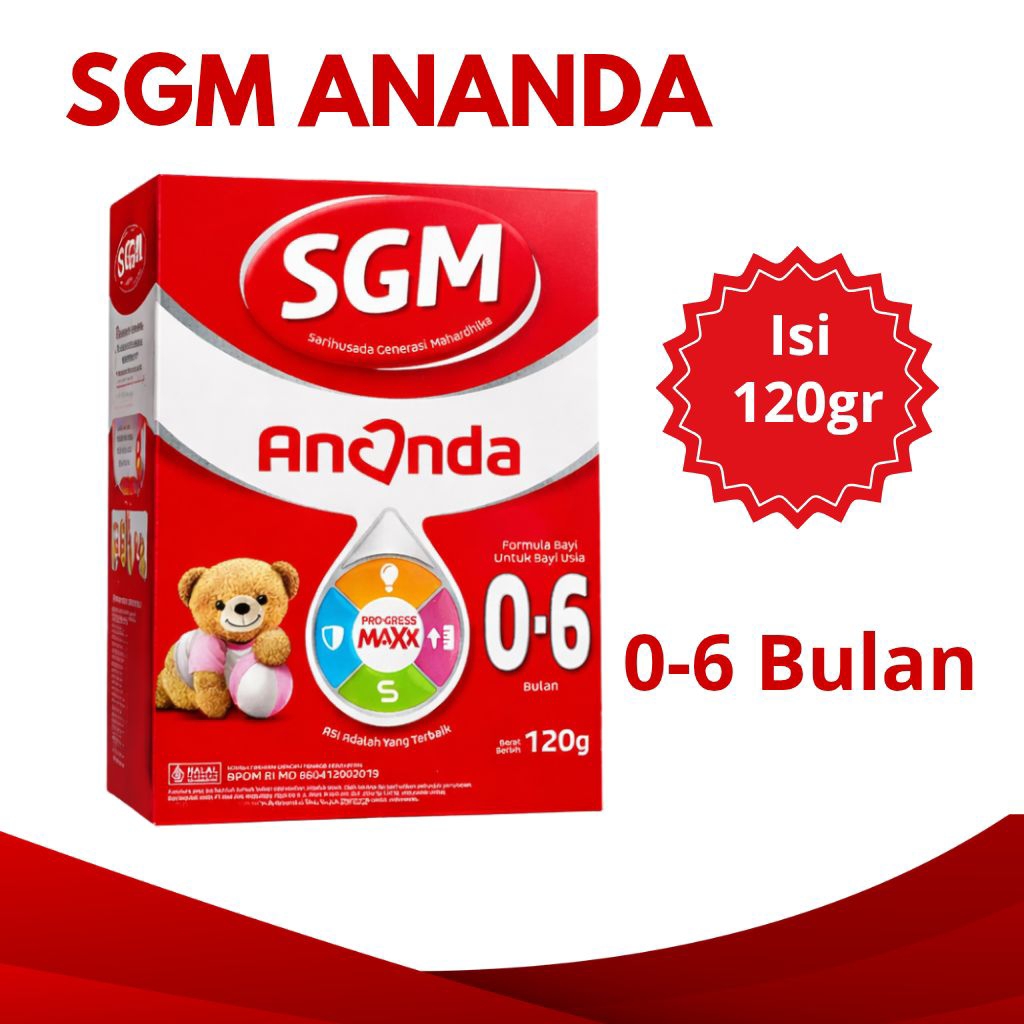 SGM Ananda Susu Formula Bayi Kemasan 120 gram usia 0-6 Bulan, Original dan berkualitas
