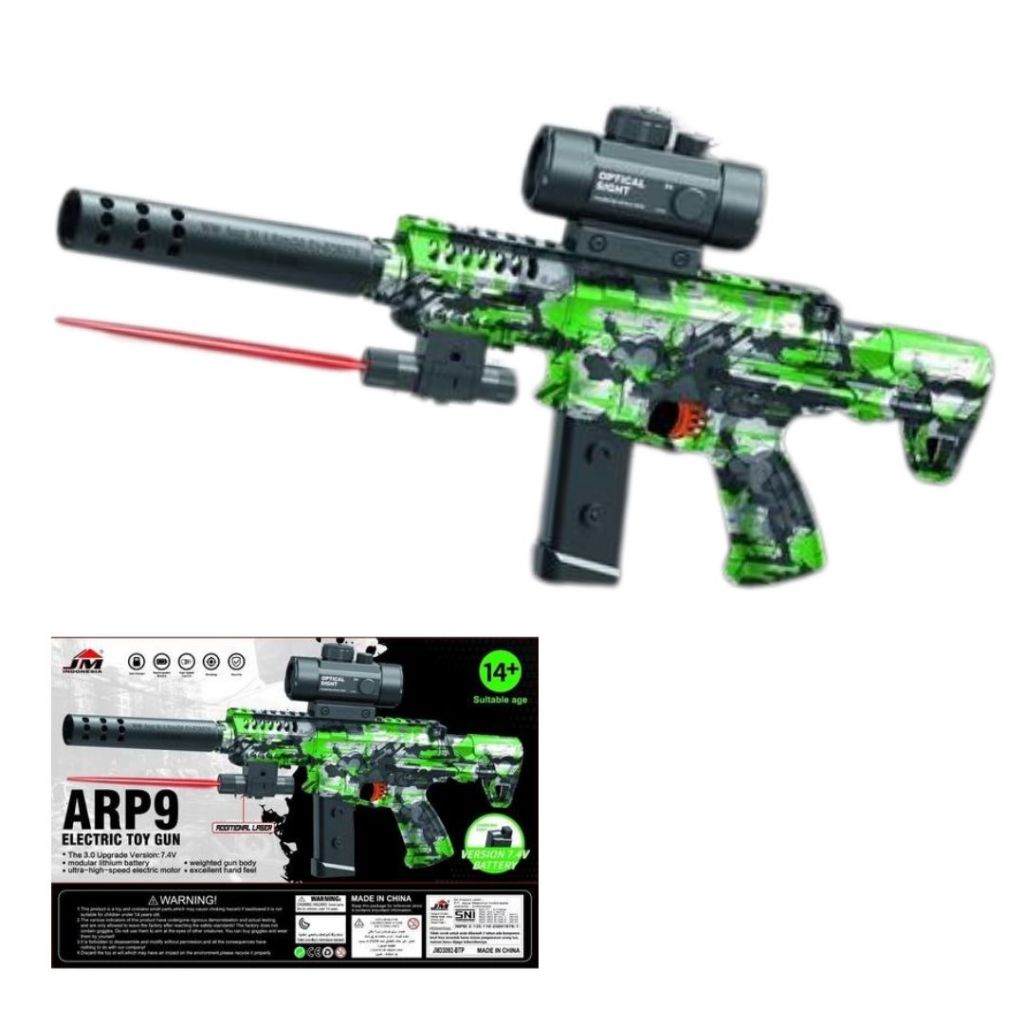 ARP9 Mainan Water Gel Elektrik ABS Plastik 7.4V Baterai Lithium Camouflage Biru