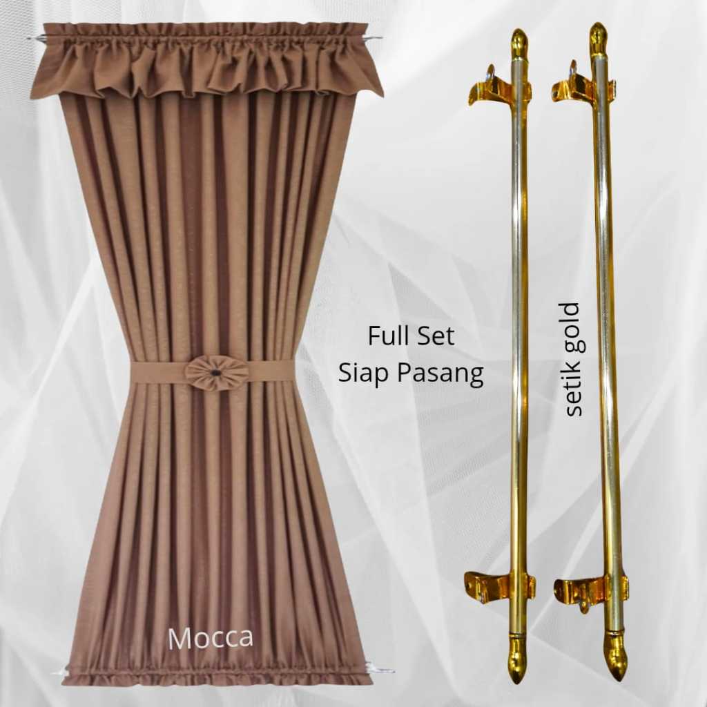 GORDEN KUPU KUPU PONI TEBAL FULL SET IKAT PITA BUNGA SEPIRAL JENDELA MINIMALIS MURAH MEWAH