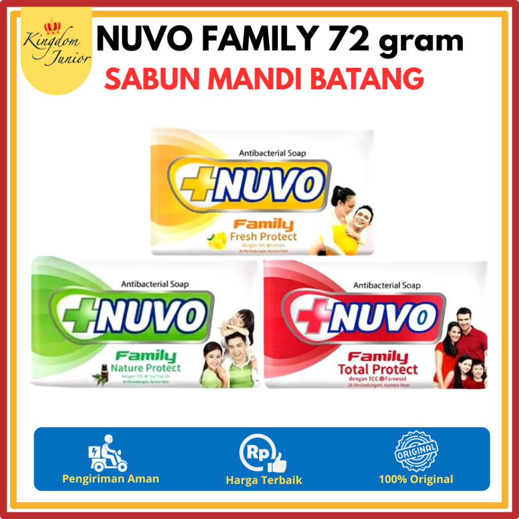 Nuvo Family Sabun Mandi Batang 72gram | Sabun Mandi Batang Nuvo