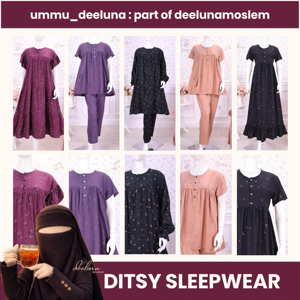 DITSY SLEEPWEAR - NEIRA VINTAGE - MEERA PAJAMAS - VELANORA PAJAMAS - ALEYAH PAJAMAS - DITSY FONT PAJ
