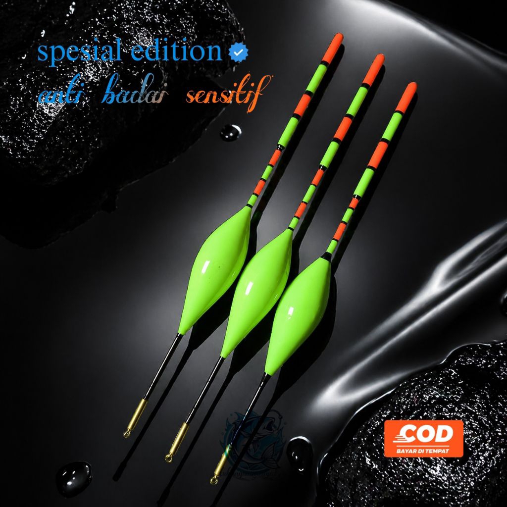 pelampung pancing anti badai sensitif | panjang 15cm 20cm 25cm 30cm | premium edition | lilit benang