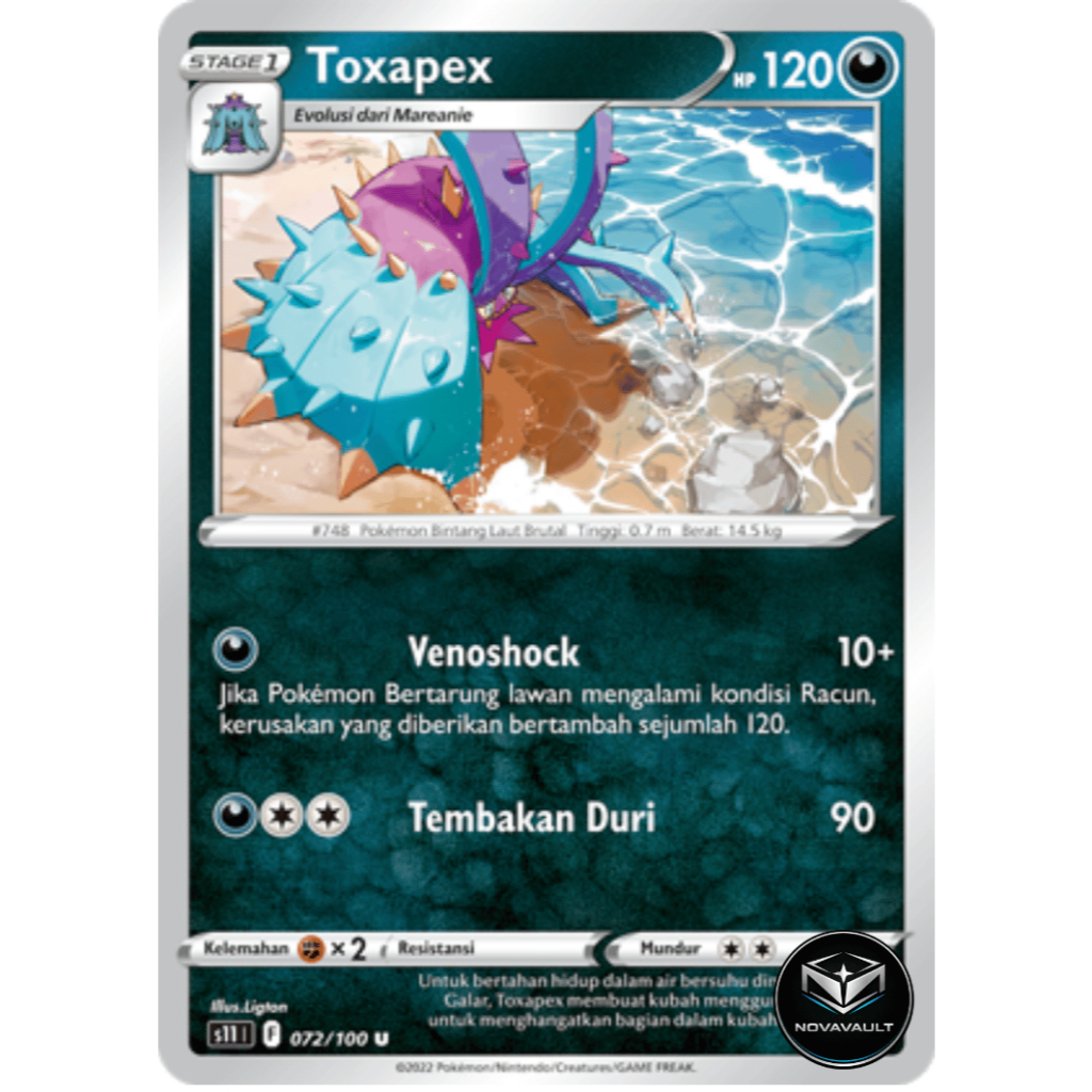 Toxapex (U) - 072/100 - Neraka Sirna (s11) - Pokemon TCG Indonesia