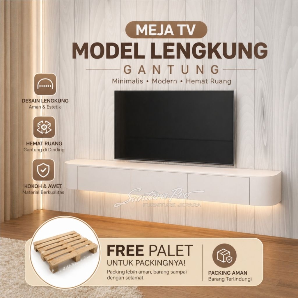 Meja TV Dinding Gantung Lengkung Minimalis ModernMeja Rias Gantung Lengkung Minimalis Modern
Kabinet