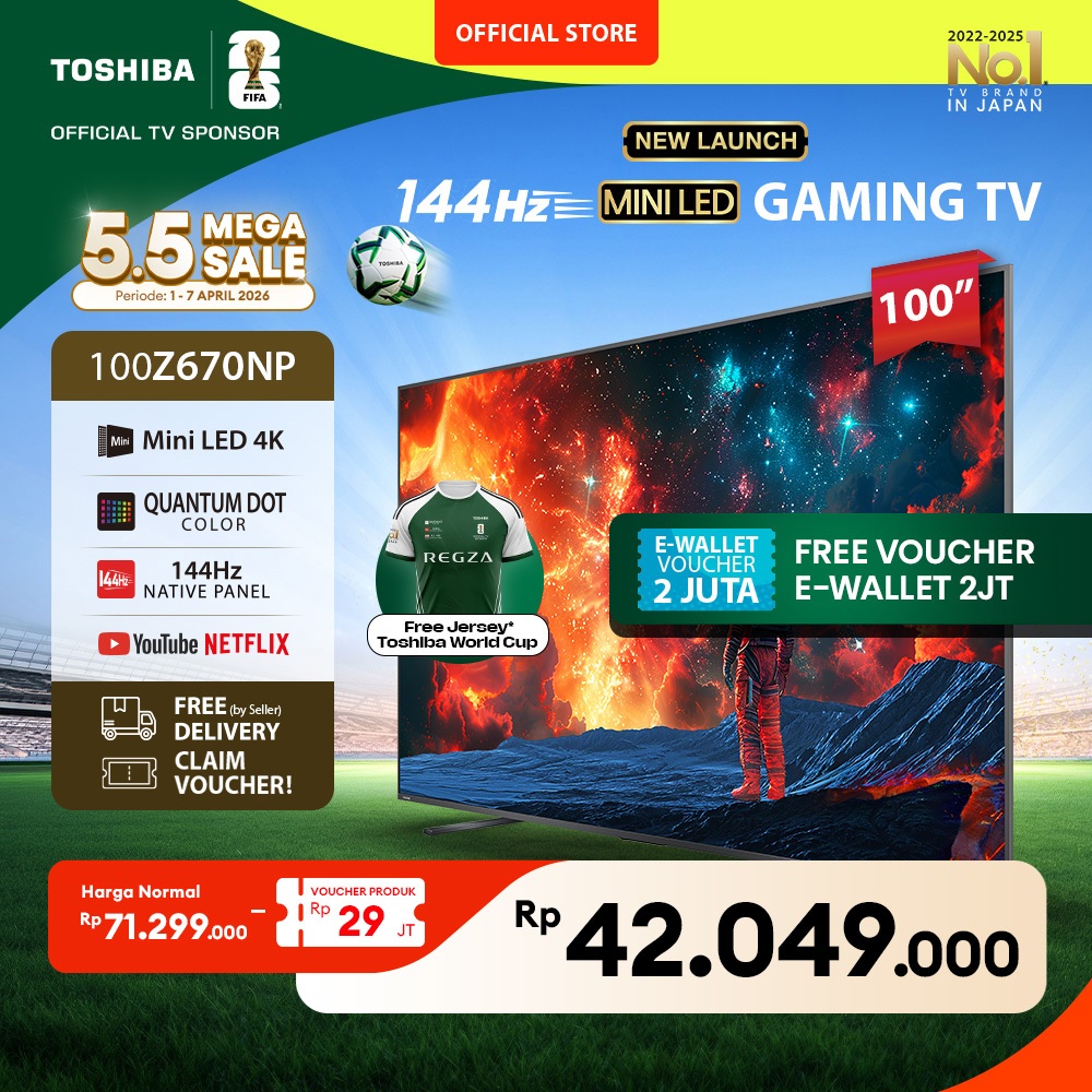 [4K Mini LED 144Hz] [FREE BRACKET] Toshiba GAMING TV 100" 144Hz 4K UHD Smart TV - Dolby Vision IQ an