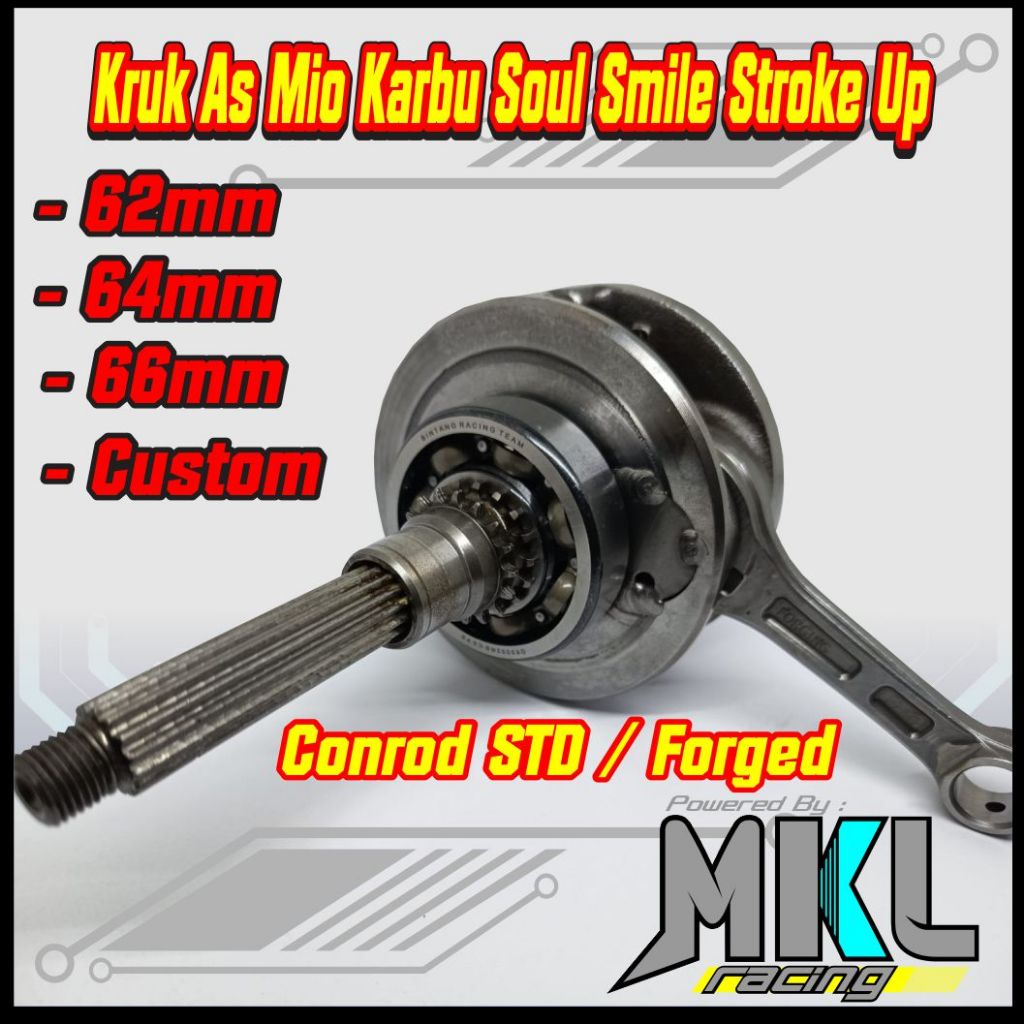 KRUK AS YAMAHA MIO KARBU STROKE UP Langkah 60 62 64 66 68 70mm Crankshaft Mio Sporty Smile Soul Fino