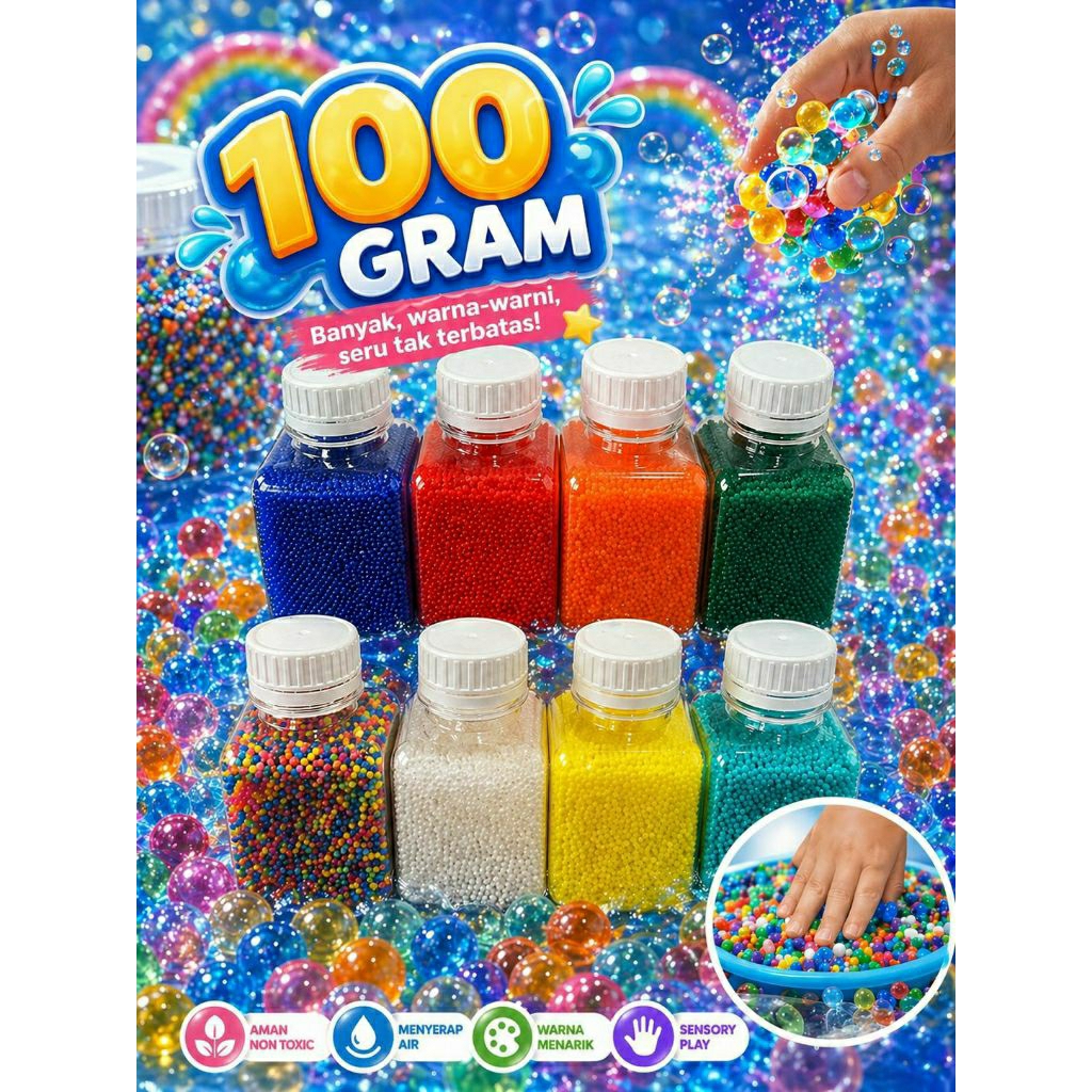 Water Gel Peluru 7-8mm 100 Gram Ammo Gel Blaster Refill Peluru Tembakan Mainan