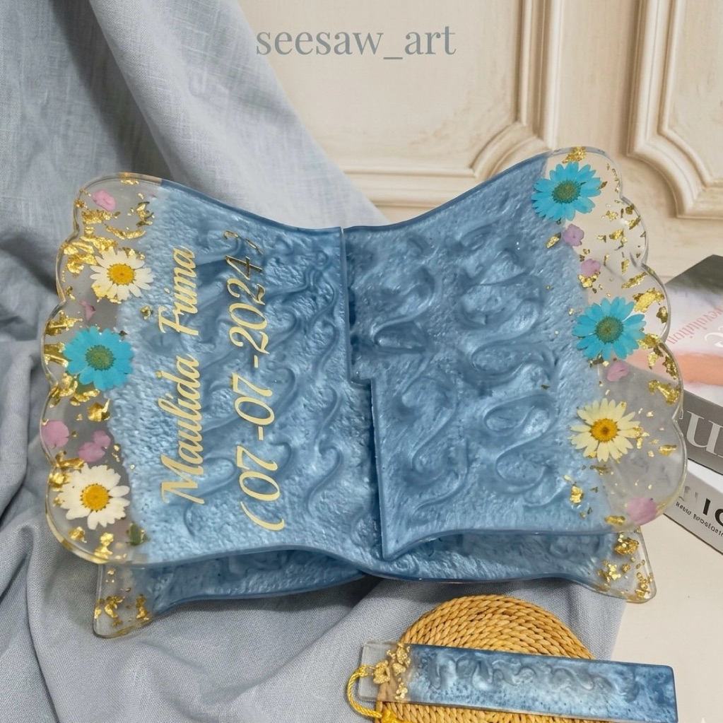 MEJA BACA MODEL 2 | Seesaw_art | Quran Holder Resin Custom | Meja qur’an | Penyangga Buku Al Quran R