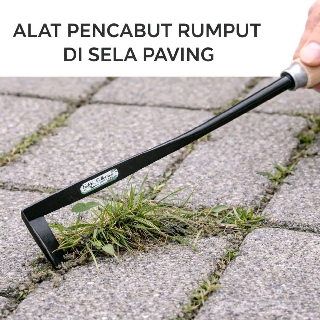 Alat Pencabut Rumput Di Sela Paving /  Pencabut Rumput Paving / Alat Berkebun Dengan Pegangan Kayu