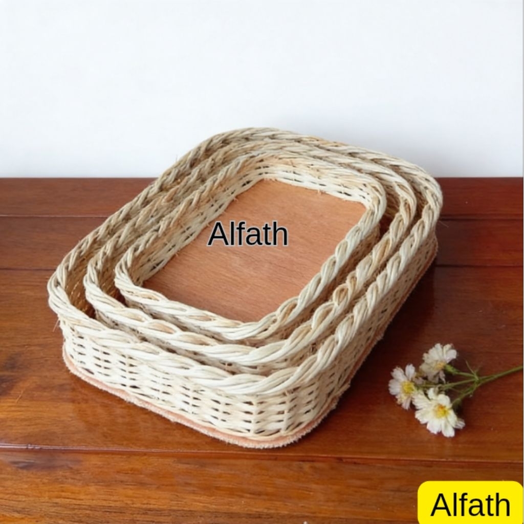 Keranjang Kotak Rotan Penges 1set isi 3 Buat Hantaran Seserahan