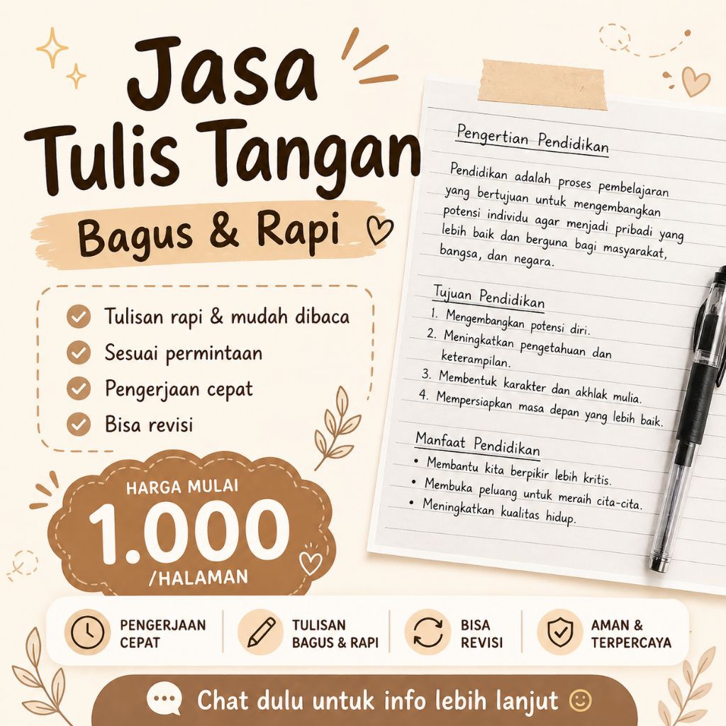 Jasa Tulis Tangan