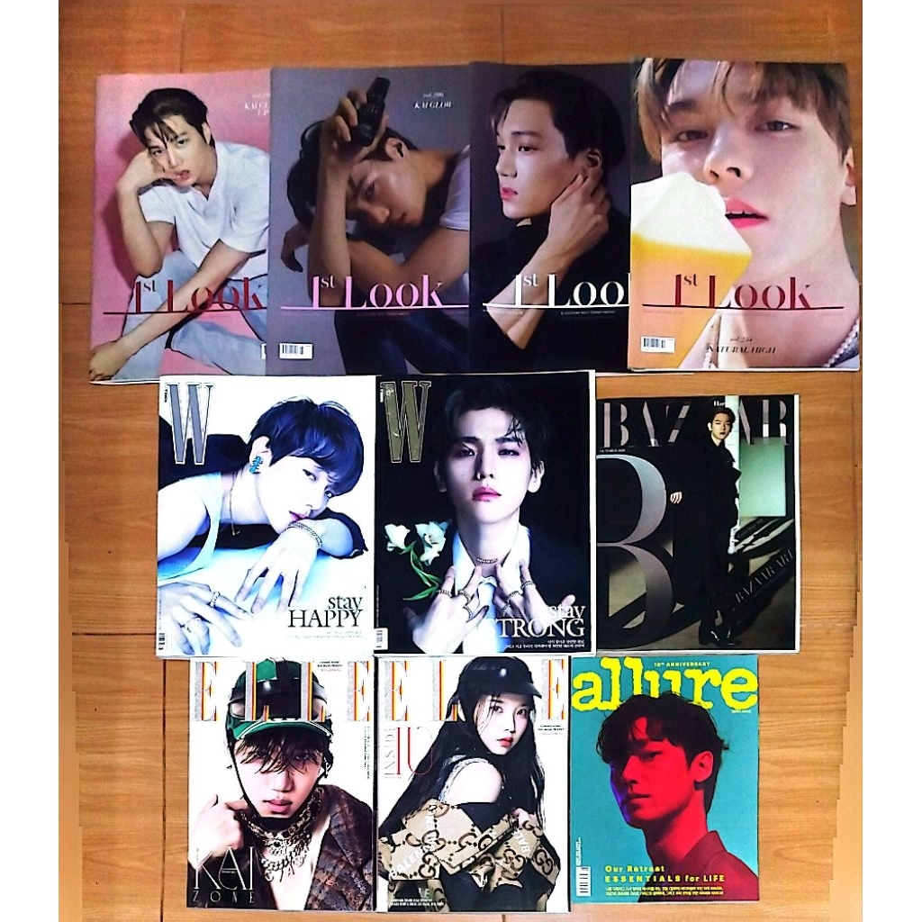 [CLEARANCE SALE] MAGAZINE MAGZ MAJALAH KOREA ELLE ESQUIRE 1ST LOOK BAZAAR W EXO KAI BAEKHYUN IU LEE 