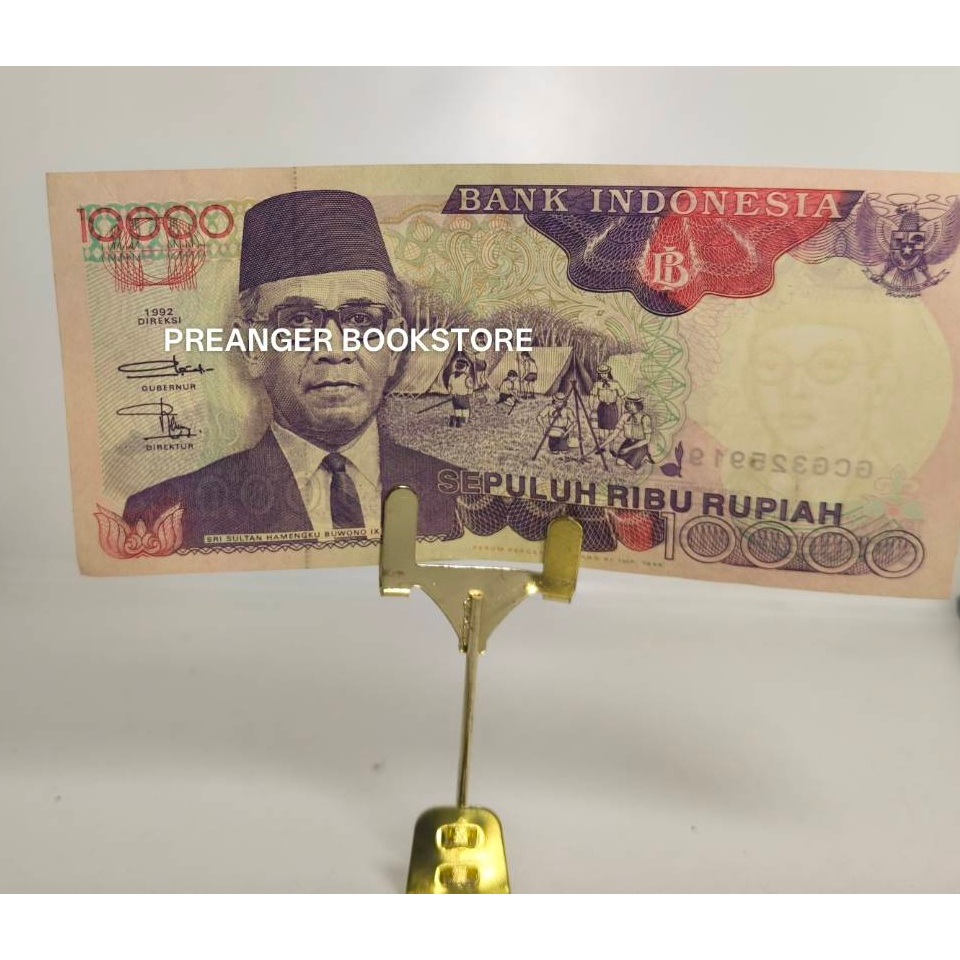 Uang Kertas Kuno 10.000 Rupiah Tahun 1992 Sri Sultan Hamengku Buwono IX