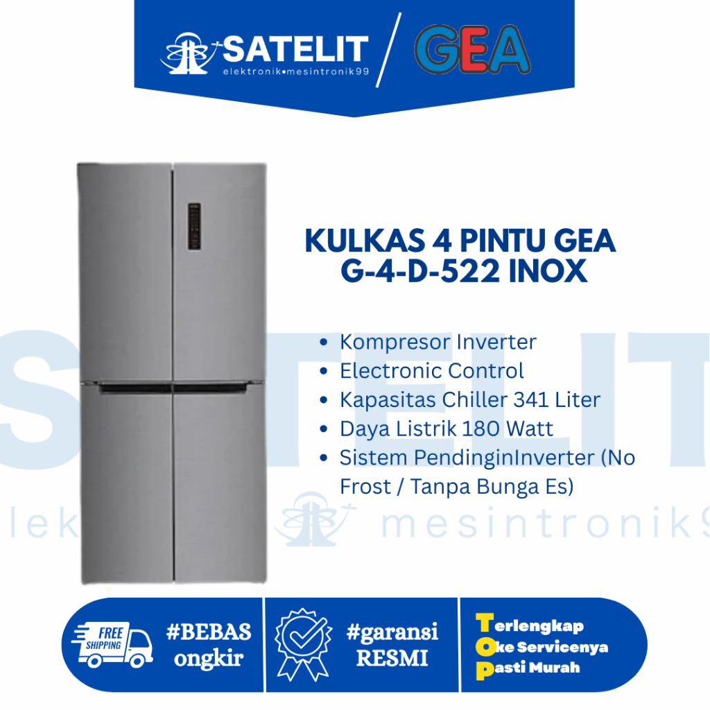 KULKAS 4 PINTU GEA G-4-D-522 INOX